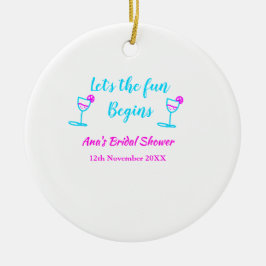 Adorno De Cerámica Comencemos divertidos brindis nupcial de vidrio vi