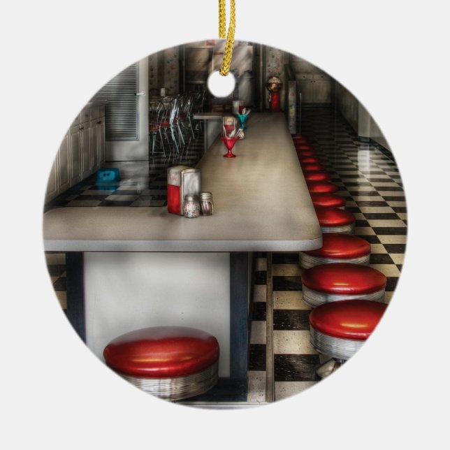 Adorno De Cerámica Comensal - los años 50 - la sala de helado (Frente)