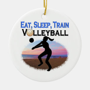 ADORNO DE CERÁMICA COMER, DORMIR, VOLEIBOL DE TREN
