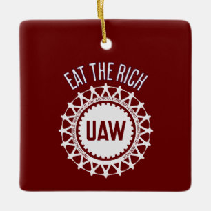 Adorno De Cerámica Comer la rica huelga de la UAW