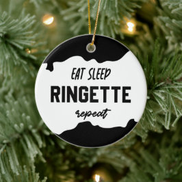 Adorno De Cerámica Comer Ringette Sleep Repetir Ringette Player Regal