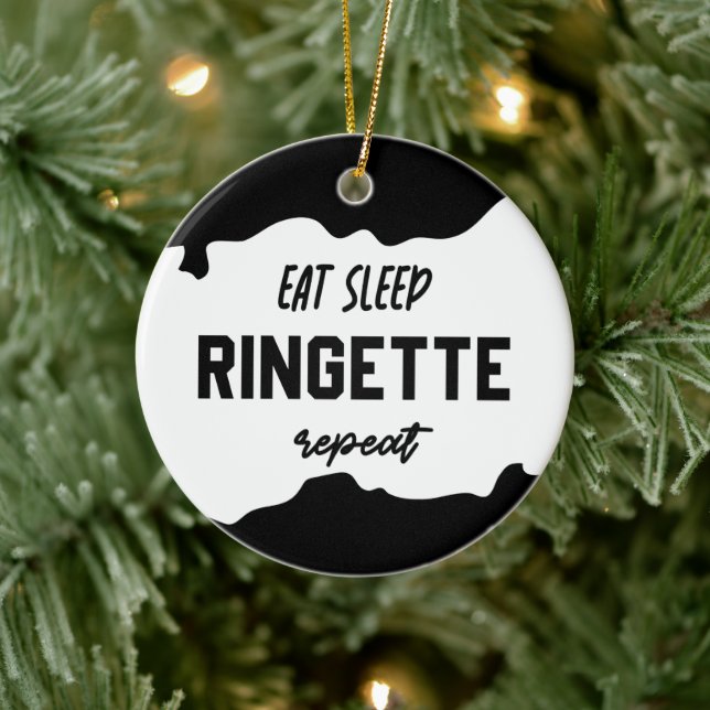 Adorno De Cerámica Comer Ringette Sleep Repetir Ringette Player Regal (Árbol)