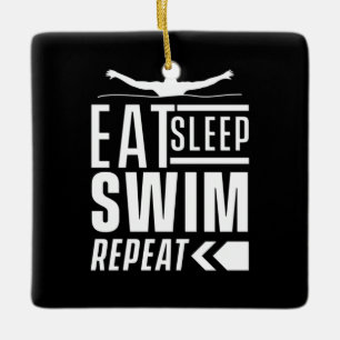 Adorno De Cerámica Comer Sleep Swift Repetir
