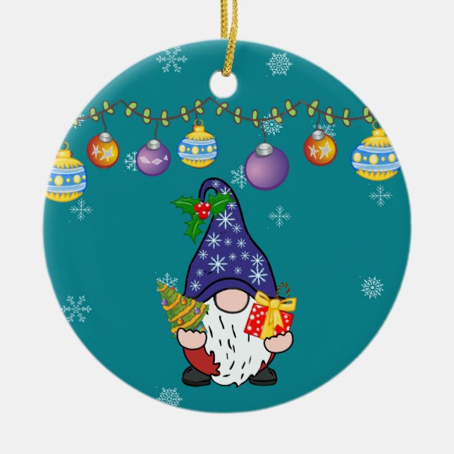 Adorno De Cerámica Comer y ser gnomo (Frente)