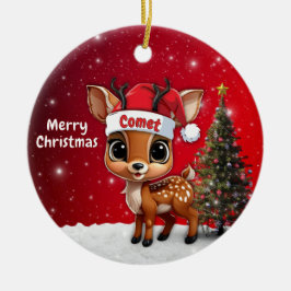 Adorno De Cerámica Comet Baby Deer, Fawn, Doe, Reindeer🦌 🎄