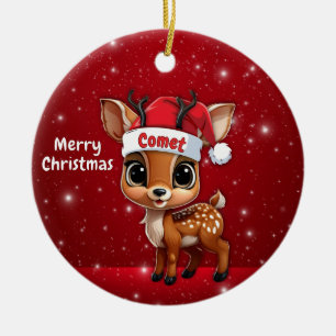 Adorno De Cerámica Cometa Cria de Ciervo, Ciervo, Cierva, Reno🦌 🎄