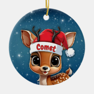 Adorno De Cerámica Cometa Cria de Ciervo, Ciervo, Cierva, Reno 🦌🎄