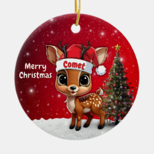Adorno De Cerámica Cometa Cria de Ciervo, Ciervo, Cierva, Reno🦌 🎄