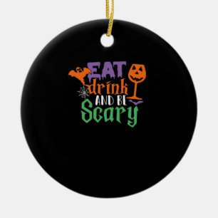Adorno De Cerámica Cómete y sé asustado Halloween Classic Funny Tre