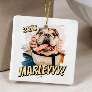 Adorno De Cerámica Cómic moderno Mascota simple Personalizado Grunge