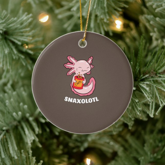 Adorno De Cerámica Comida Cute Axolotl Lover Snaxolotl Kawaii Axolotl (Árbol)