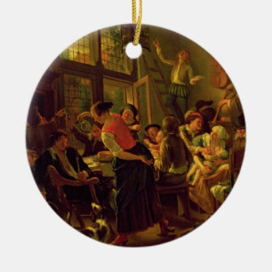 Adorno De Cerámica Comida de la familia (aceite en lona)