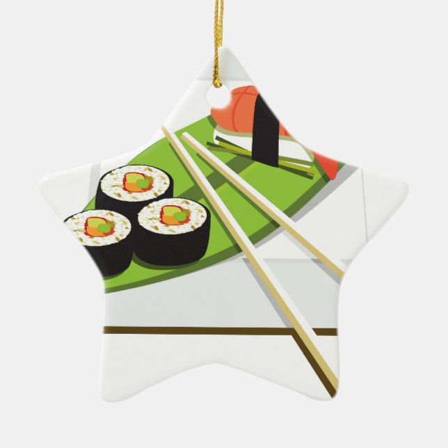 Adorno De Cerámica Comida de sushi (Frente)