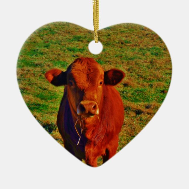 ADORNO DE CERÁMICA COMIDA DE VACAS DE BABY BROWN (Frente)