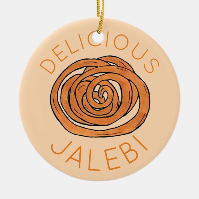 Adorno De Cerámica Comida dulce Mithai del sur de Asia para Jalebi (Frente)
