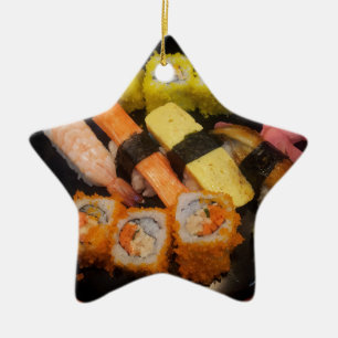 Adorno De Cerámica Comida en bruto de sushi comida japonesa deliciosa