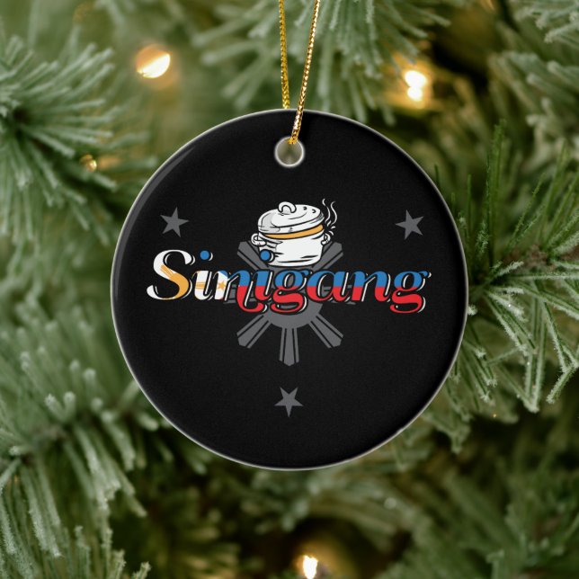 Adorno De Cerámica Comida filipina de Filipinas en Singapur (Árbol)