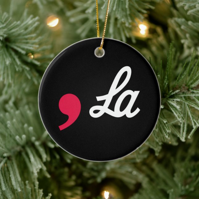 Adorno De Cerámica Comma La Funny Puntuación Kamala Harris (Árbol)