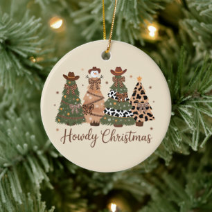 Adorno De Cerámica Cómo estás Navidad Occidental Retro Árbol Vaquero