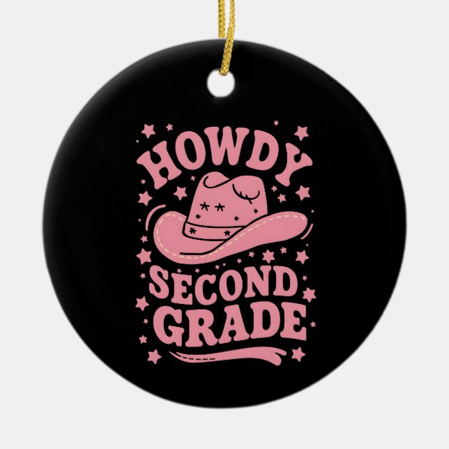 Adorno De Cerámica Cómo una vaca de 2º grado vuelve a la escuela (Frente)