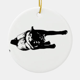 Adorno De Cerámica Compañeros Festivos, Encanto en Blanco y Negro
