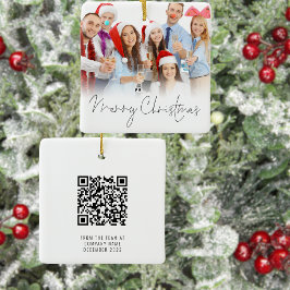 Adorno De Cerámica Compañía fotográfica Código QR Feliz Regalo navide