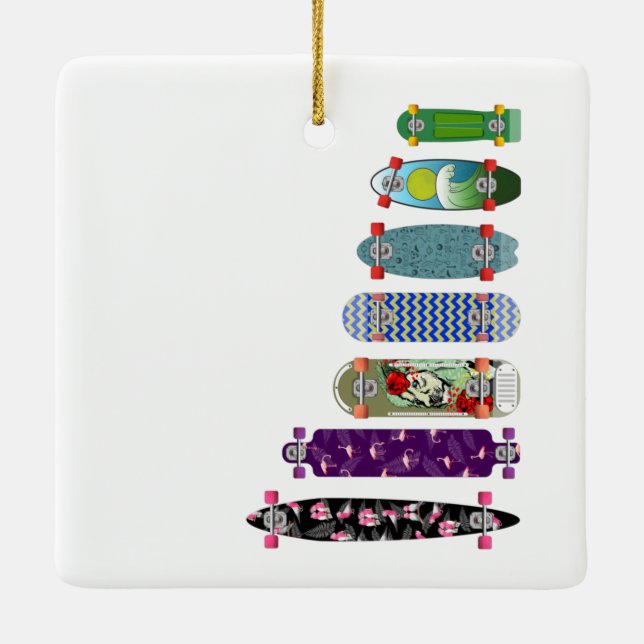 Adorno De Cerámica Comparación de tamaño del tablero de esquí (Reverso)