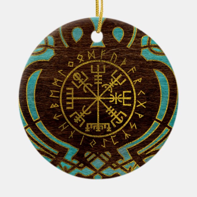 Adorno De Cerámica Compás de la navegación de Vegvisir - de Viking (Frente)