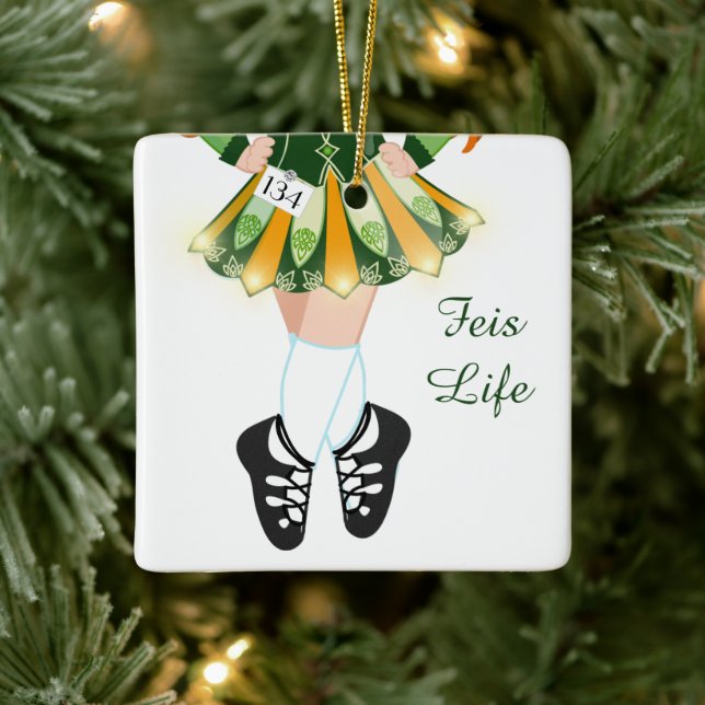Adorno De Cerámica Competencia irlandesa de baile Feis Feis Life Navi (Árbol)