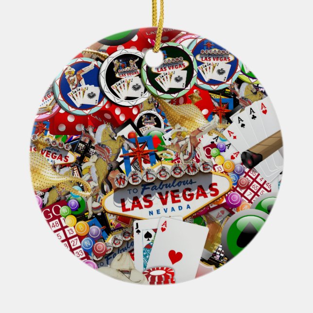 Adorno De Cerámica Complemento de iconos de Las Vegas (Frente)