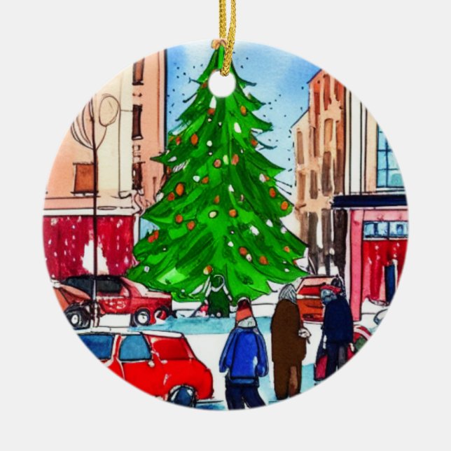 Adorno De Cerámica Compras de navidades (Frente)