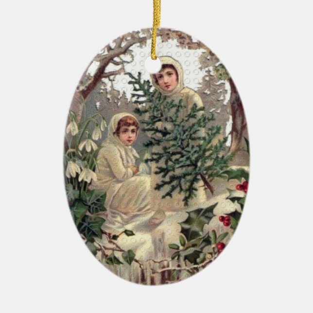 Adorno De Cerámica Compras del árbol (Frente)