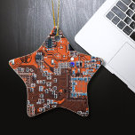 Adorno De Cerámica Computer Geek Circuit Board Orange<br><div class="desc">Are you looking for gifts for computer geeks? This one is for the Geek in all of us.  Computer Geek Circuit Board</div>