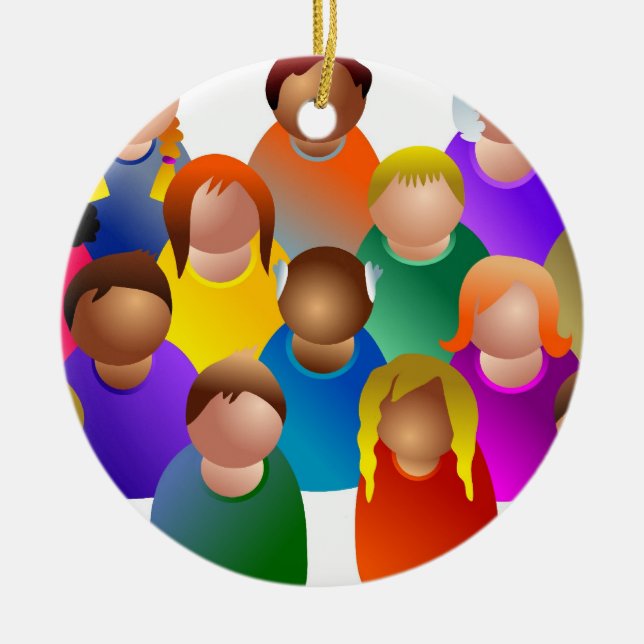 Adorno De Cerámica Comunidad diversa (Frente)