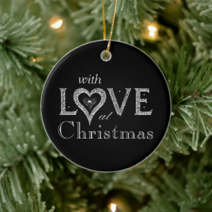 ADORNO DE CERÁMICA **CON AMOR** ORNAMIENTO DE NAVIDAD