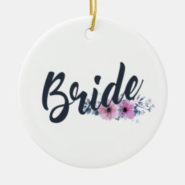 Adorno de cerámica con caligrafía para novia elega