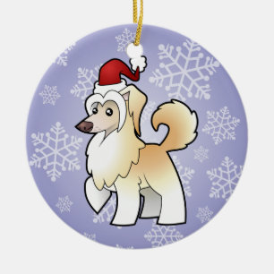 Adorno De Cerámica Con cresta chino del navidad (powderpuff)