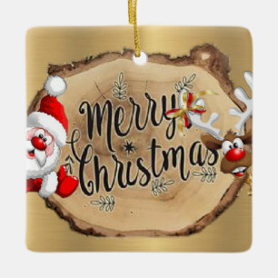 Adorno De Cerámica con papá Noel elegante
