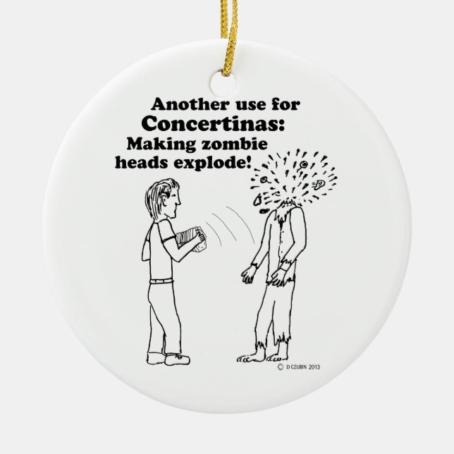 Adorno De Cerámica Concertina hace explotar a zombies (Frente)