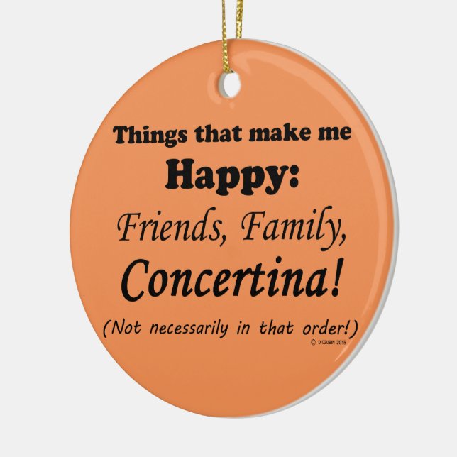 Adorno De Cerámica Concertina me hace feliz (Izquierda)
