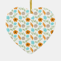 Conchas Caracol Marino Flor Naranja Hojas Verdes