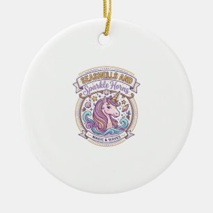 Adorno De Cerámica Conchas de unicornio y cuernos brillantes POD List
