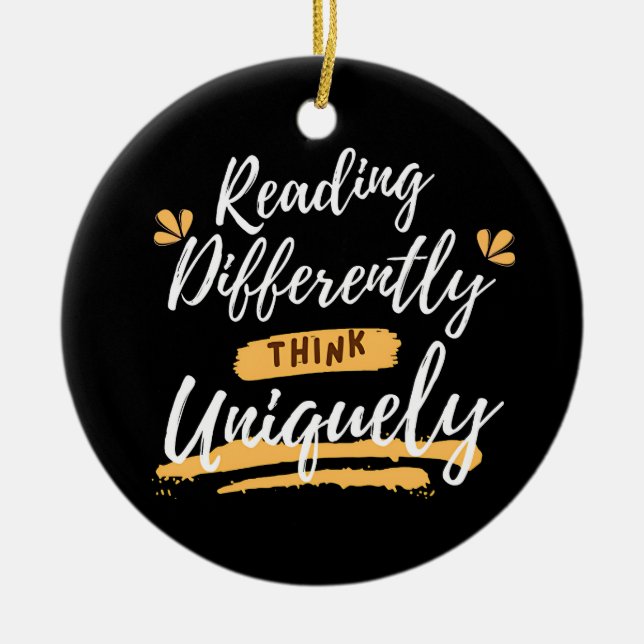 Adorno De Cerámica conciencia de la dislexia mundial (Frente)