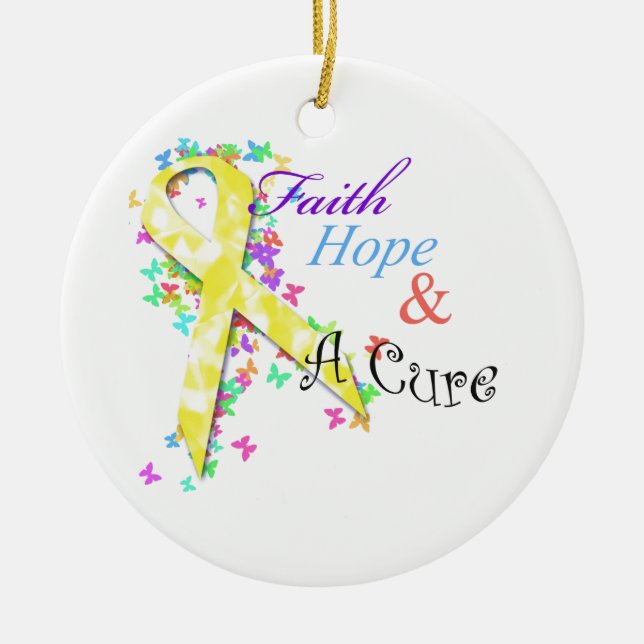 Adorno De Cerámica Conciencia del cáncer de la niñez (Frente)