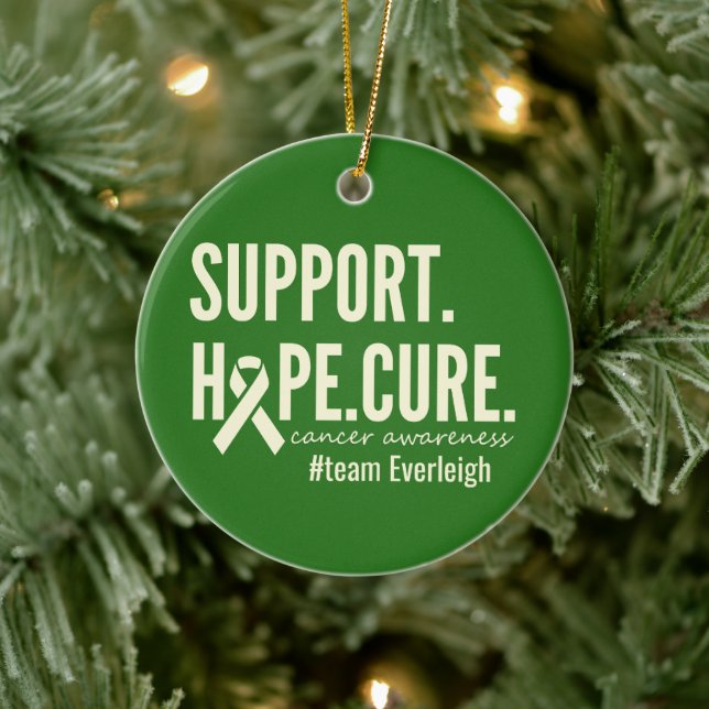 Adorno De Cerámica Conciencia del cáncer Nombre personalizado Navidad (Árbol)