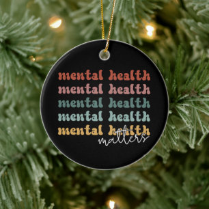 Adorno De Cerámica Conciencia retro sobre la salud mental