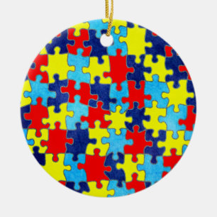 Adorno De Cerámica Conciencia-Rompecabezas del autismo de Shirley
