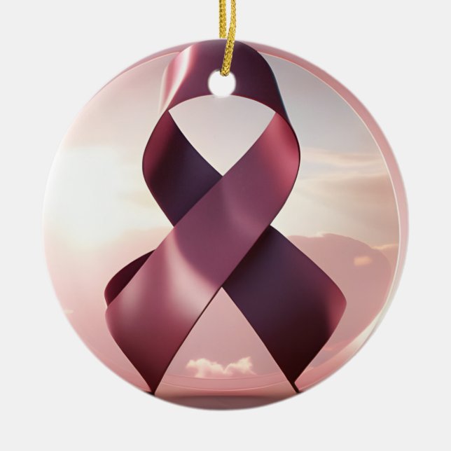 Adorno De Cerámica Conciencia sobre el cáncer de mama (Frente)