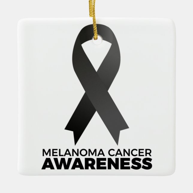 Adorno De Cerámica Conciencia sobre el cáncer de melanoma (Anverso)