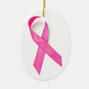 Adorno De Cerámica Concientización sobre el cáncer de mama con lazo r